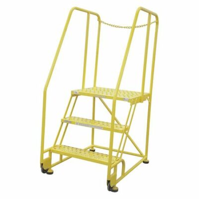 3 STEPS, 30" H STEEL TILT AND ROLL LADDER, 450 LB. LOAD CAPACITY