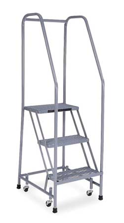 3 STEPS, 30" H STEEL ROLLING LADDER, 450 LB. LOAD CAPACITY