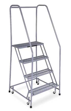 4 STEPS, 40" H STEEL ROLLING LADDER, 450 LB. LOAD CAPACITY