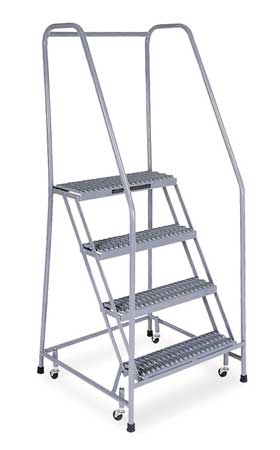 4 STEPS, 40" H STEEL ROLLING LADDER, 450 LB. LOAD CAPACITY