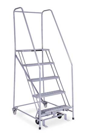 5 STEPS, 50" H STEEL ROLLING LADDER, 1000 LB. LOAD CAPACITY