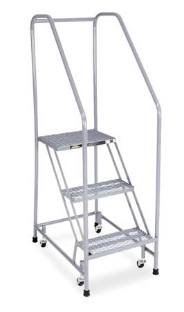 3 STEPS, 30" H STEEL ROLLING LADDER, 450 LB. LOAD CAPACITY