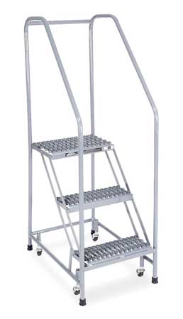 3 STEPS, 30" H STEEL ROLLING LADDER, 450 LB. LOAD CAPACITY