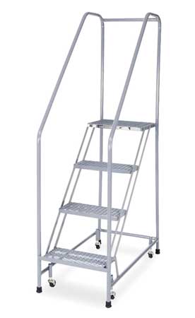 4 STEPS, 40" H STEEL ROLLING LADDER, 450 LB. LOAD CAPACITY
