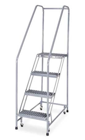 4 STEPS, 40" H STEEL ROLLING LADDER, 450 LB. LOAD CAPACITY
