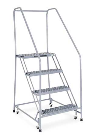 4 STEPS, 40" H STEEL ROLLING LADDER, 450 LB. LOAD CAPACITY