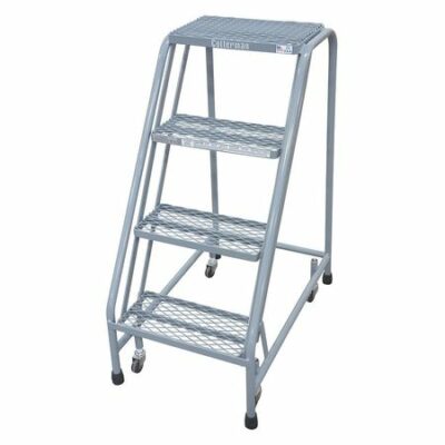 4 STEPS, 30" H STEEL ROLLING LADDER, 450 LB. LOAD CAPACITY