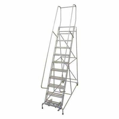 11 Steps, 110" H Steel Rolling Ladder, 450 lb. Load Capacity