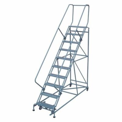 10 Steps, 100" H Steel Rolling Ladder, 450 lb. Load Capacity