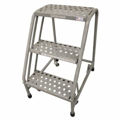 3 STEPS, 30" H STEEL ROLLING LADDER, 450 LB. LOAD CAPACITY