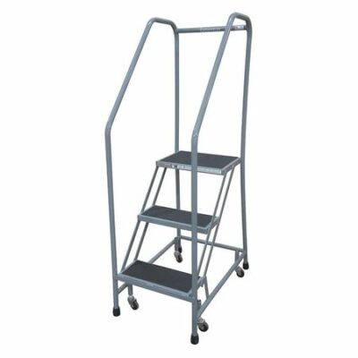 3 STEPS, 30" H STEEL ROLLING LADDER, 450 LB. LOAD CAPACITY