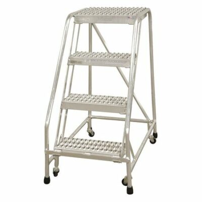 4 STEPS, 40" H ALUMINUM ROLLING LADDER, 350 LB. LOAD CAPACITY