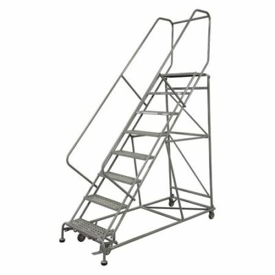12 Steps, 120" H Steel Rolling Ladder, 800 lb. Load Capacity