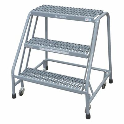 3 STEPS, 30" H STEEL ROLLING LADDER, 450 LB. LOAD CAPACITY