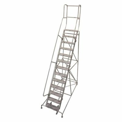 13 Steps, 130" H Steel Rolling Ladder, 450 lb. Load Capacity