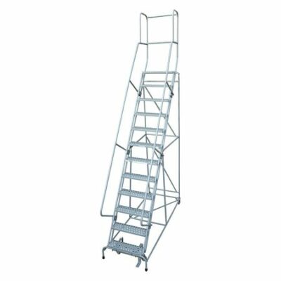 12 Steps, 120" H Steel Rolling Ladder, 450 lb. Load Capacity