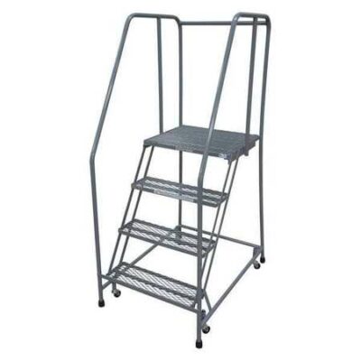 4 STEPS, 40" H STEEL TILT AND ROLL LADDER, 450 LB. LOAD CAPACITY