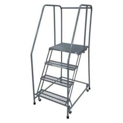4 STEPS, 40" H STEEL TILT AND ROLL LADDER, 450 LB. LOAD CAPACITY
