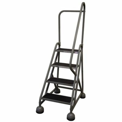 4 STEPS, 36" H STEEL ROLLING LADDER, 450 LB. LOAD CAPACITY