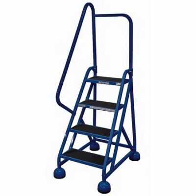 4 STEPS, 36" H STEEL ROLLING LADDER, 450 LB. LOAD CAPACITY