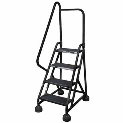 4 STEPS, 36" H STEEL ROLLING LADDER, 450 LB. LOAD CAPACITY
