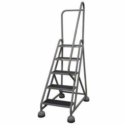 5 STEPS, 45" H STEEL ROLLING LADDER, 450 LB. LOAD CAPACITY