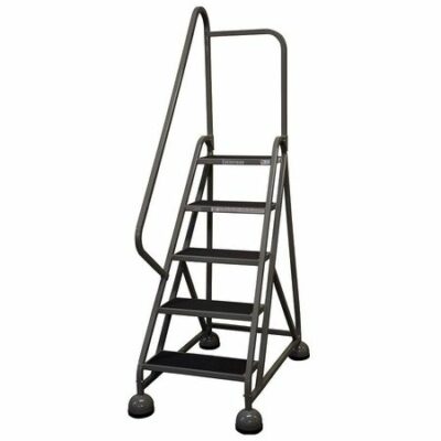 5 STEPS, 45" H STEEL ROLLING LADDER, 450 LB. LOAD CAPACITY