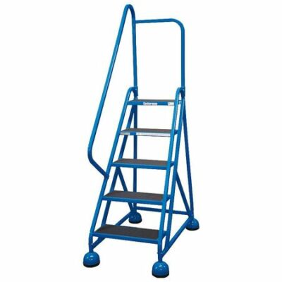 5 STEPS, 45" H STEEL ROLLING LADDER, 450 LB. LOAD CAPACITY