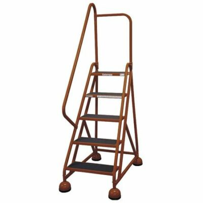5 STEPS, 45" H STEEL ROLLING LADDER, 450 LB. LOAD CAPACITY