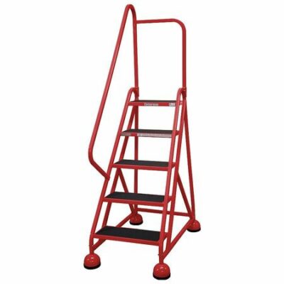 5 STEPS, 45" H STEEL ROLLING LADDER, 450 LB. LOAD CAPACITY