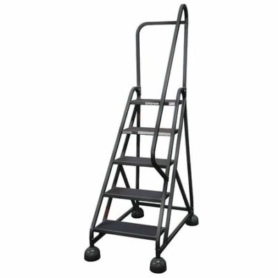 5 STEPS, 45" H STEEL ROLLING LADDER, 450 LB. LOAD CAPACITY