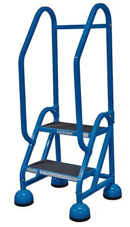 2 Steps, 18" H Steel Rolling Ladder, 450 lb. Load Capacity