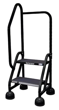 2 Steps, 18" H Steel Rolling Ladder, 450 lb. Load Capacity