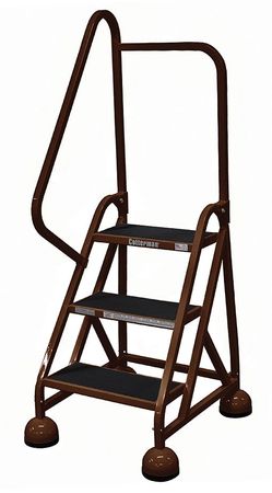 3 Steps, 27" H Steel Rolling Ladder, 450 lb. Load Capacity