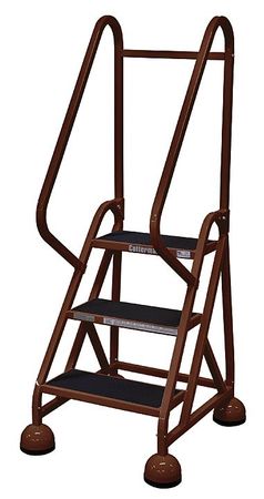 3 Steps, 27" H Steel Rolling Ladder, 450 lb. Load Capacity