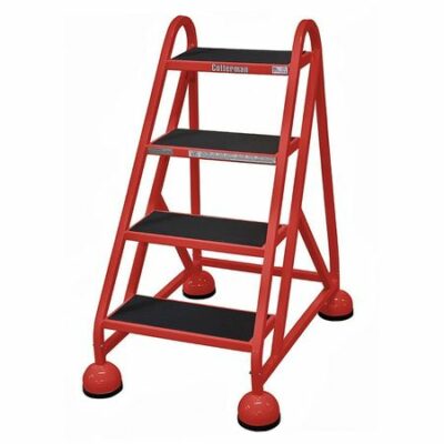 4 STEPS, 36" H STEEL ROLLING LADDER, 450 LB. LOAD CAPACITY