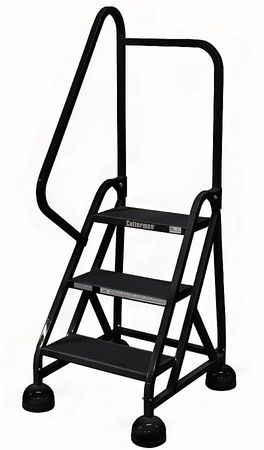 3 Steps, 27" H Steel Rolling Ladder, 450 lb. Load Capacity