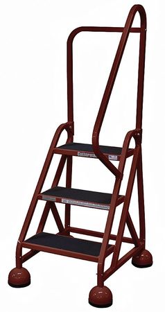 3 STEPS, 27" H STEEL ROLLING LADDER, 450 LB. LOAD CAPACITY
