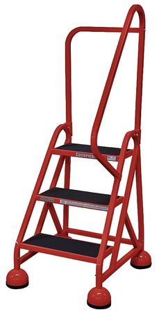 3 STEPS, 27" H STEEL ROLLING LADDER, 450 LB. LOAD CAPACITY