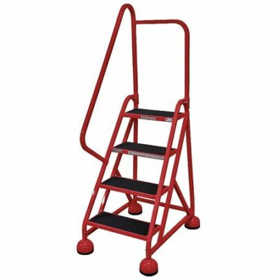 4 STEPS, 36" H STEEL ROLLING LADDER, 450 LB. LOAD CAPACITY