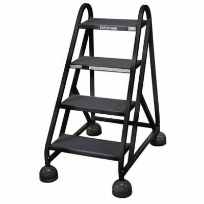 4 STEPS, 36" H STEEL ROLLING LADDER, 450 LB. LOAD CAPACITY