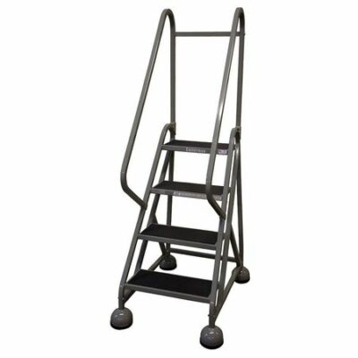 4 STEPS, 36" H STEEL ROLLING LADDER, 450 LB. LOAD CAPACITY