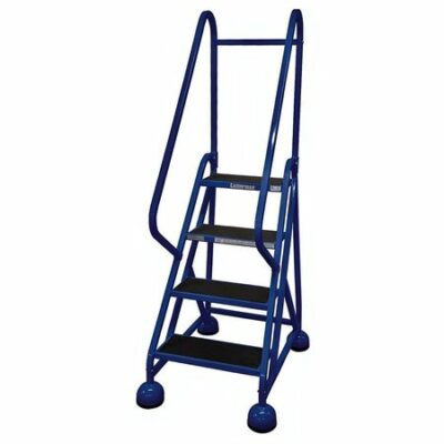 4 STEPS, 36" H STEEL ROLLING LADDER, 450 LB. LOAD CAPACITY