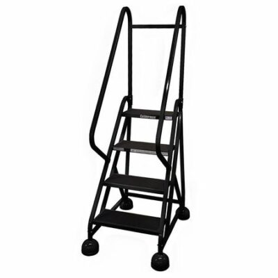 4 STEPS, 36" H STEEL ROLLING LADDER, 450 LB. LOAD CAPACITY