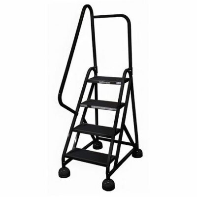 4 STEPS, 36" H STEEL ROLLING LADDER, 450 LB. LOAD CAPACITY