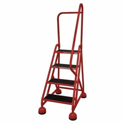 4 STEPS, 36" H STEEL ROLLING LADDER, 450 LB. LOAD CAPACITY