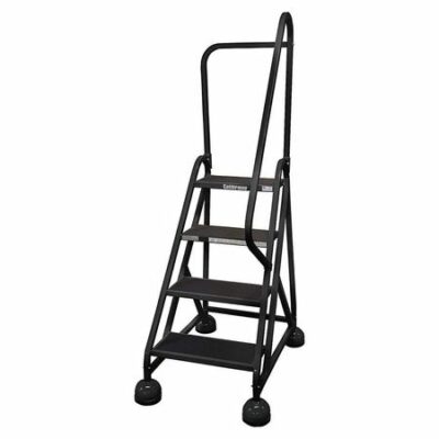4 STEPS, 36" H STEEL ROLLING LADDER, 450 LB. LOAD CAPACITY