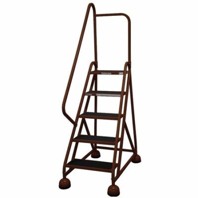 5 STEPS, 45" H STEEL ROLLING LADDER, 450 LB. LOAD CAPACITY