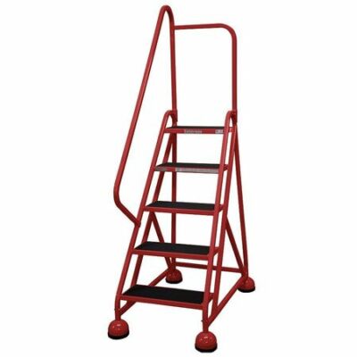 5 STEPS, 45" H STEEL ROLLING LADDER, 450 LB. LOAD CAPACITY