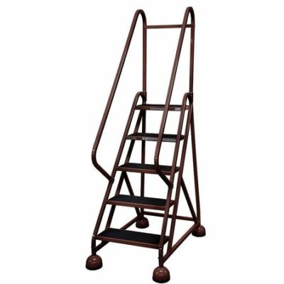 5 STEPS, 45" H STEEL ROLLING LADDER, 450 LB. LOAD CAPACITY